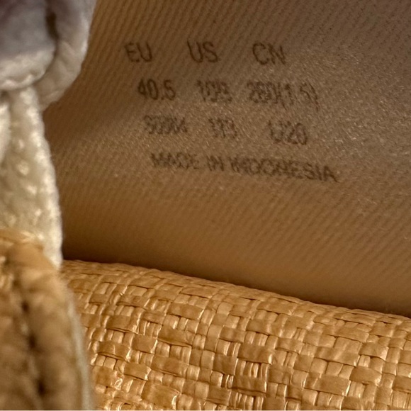 STUART WEITZMAN Ollie Sneakers Woven Raffia Lace Up Shoes Low Top Straw Natural - Picture 13 of 14